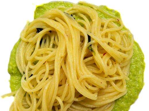 Spaghetti al peperoncino e fave 518