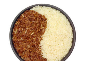 riso bianco e riso rosso