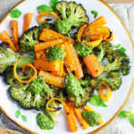 broccoletti e carote con pesto e chips