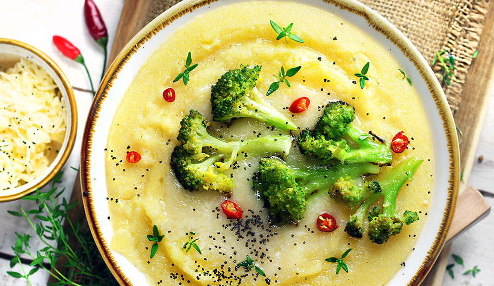 Polenta formaggio e broccoli