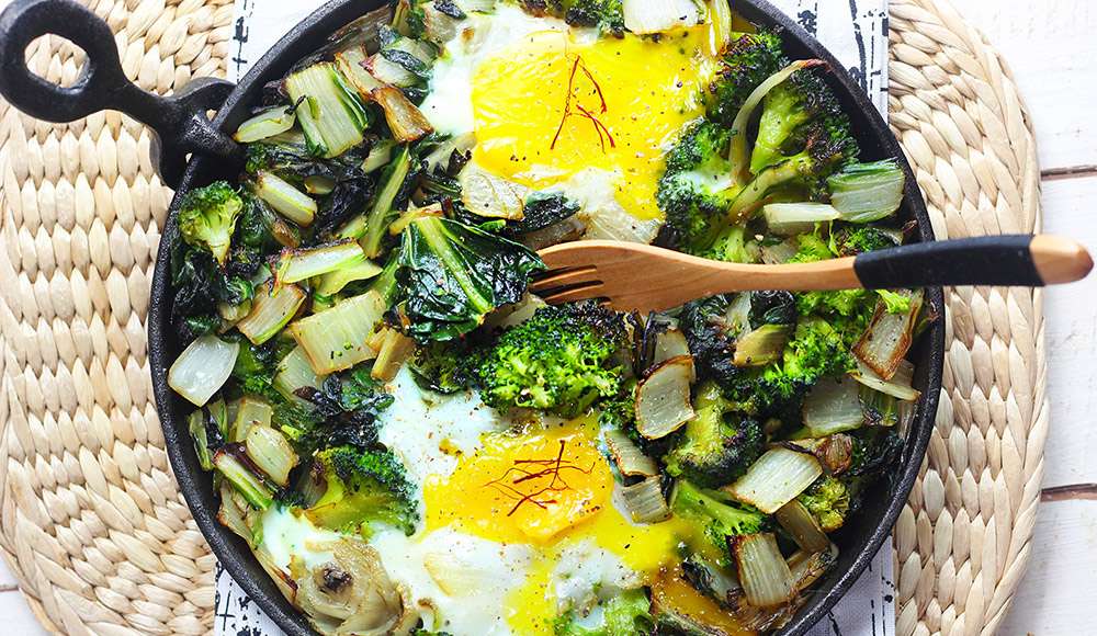 Coste e broccoli con uova