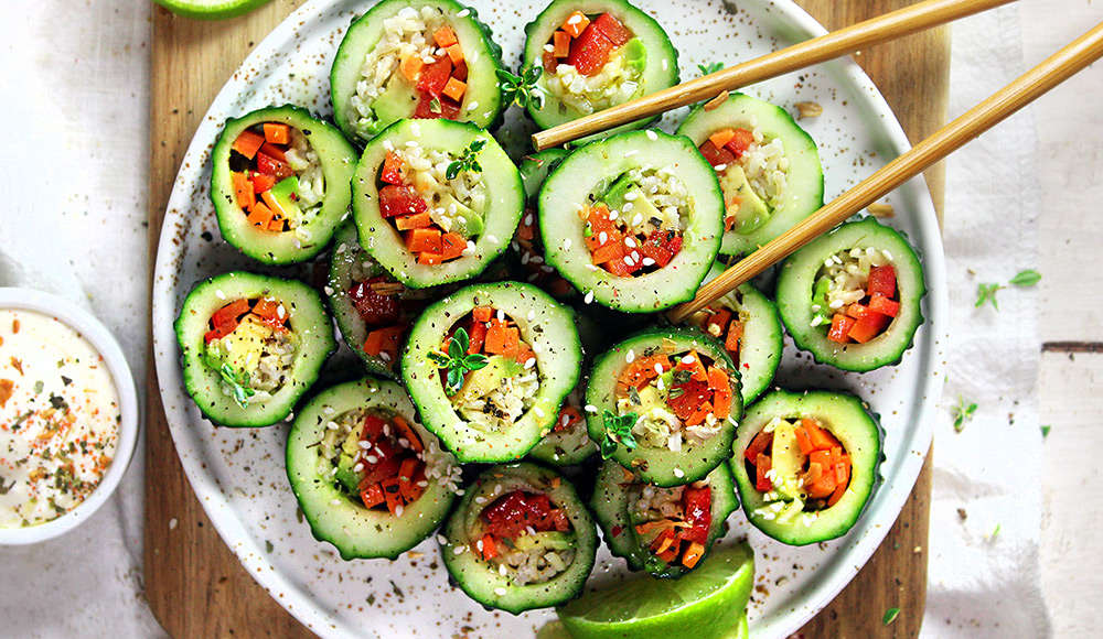 Sushi di cetriolo, vegan e veloce