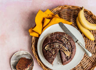 torta al cacao con banana