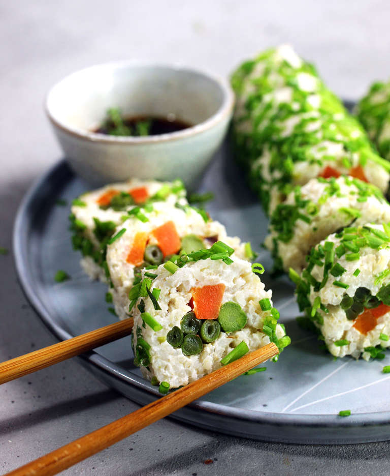 Involtini veloci di riso e ricotta (sushi vegetariano)